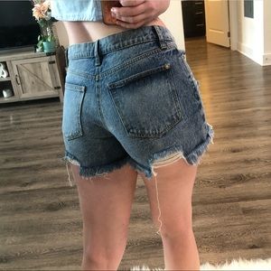 High rise jean shorts